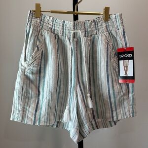 Briggs linen blend loose shorts, size M NWT